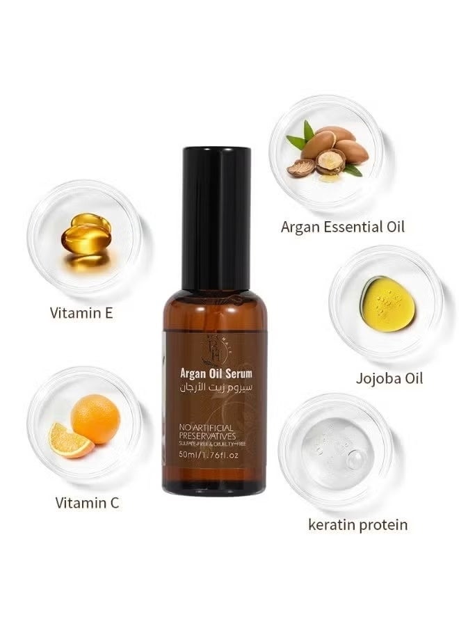 BH Argan Oil Hair Care Set - Hydration, Nourishment, and Shine: Shampoo 400ml, Conditioner 400ml, Mask 200ml, Serum 100ml - Image 4